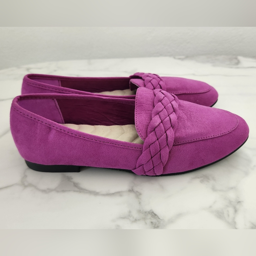 Studio 1886 Flat Braided Loafers Size 7 Purple Color - Picture 8 of 12